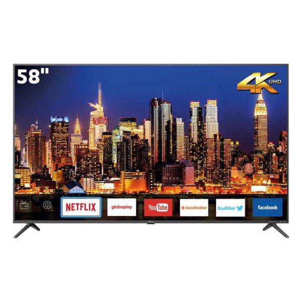 Smart TV LED 58" Philco Ultra HD 4k com Conversor Digital 4 HDMI 2 USB Wi-Fi com Netflix - Space Gray - Imagem 2