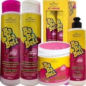 Kit Bababell Bell Corpus Hidratação de Cabelo babablu Charmelle Cheirinho de Tutti Frutti